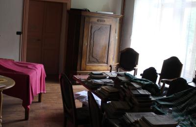 Mansión histórica en venta Faido, Tesino, Sala da pranzo restaurata con accesso indipendente al giardino