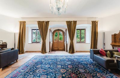 Palacio en venta 4693 Desselbrunn, Alta Austria, ... und Blick über den Barockbalkon hinaus in den Garten