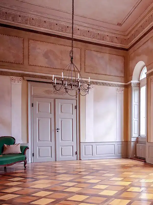 Salón de baile en la casa señorial de Niendorf cerca de Hamburgo, Alemania